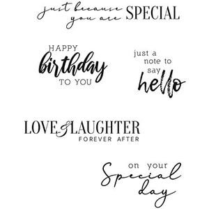 Sizzix Clear Stamps 5PK Sunnyside Sentiments #6 door Pete Hughes | 665408 | Hoofdstuk 3 2022