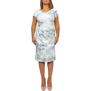 Aldona Dames 04263 IN Blue-Gray Pastel Bloemen 44 Jurk