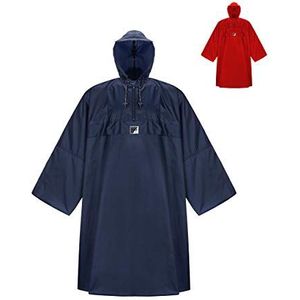 HOCK Regenponcho voor wandelen Weather AS climate met lange mouwen - De ademende outdoorponcho voor dames en heren - regencape met wijde snit voor wandelen met rugzak - blauw S