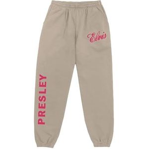 Elvis Presley Official Merch Red/Tan Logo Sweatpants, Sand