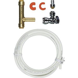 SharkBite 25024A Ice Maker Installatie Kit, Water Valve Afsluiten, Koelkast Ice Maker, Compressie, Quarter Turn, Push-to-Connect, PEX, Koper, CPVC, PE-RT