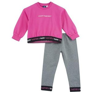 Chicco, Gympak voor meisjes, set met comfortabele kinderbroek en trui, van zachte stof, machinewasbaar, babykleding voor meisjes en meisjes, ontworpen in Italië, Fuchsia, 9 Maanden
