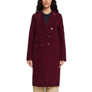ESPRIT Gerecycled: mantel met wol, aubergine, S