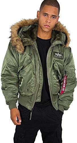 Alpha Industries 45P Bommenwerperjas met capuchon voor heren Sage-Green