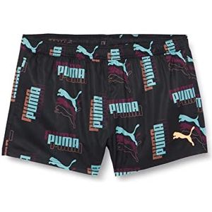 PUMA Heren Logo Print Shorts Boardshorts, Black Combo, XS