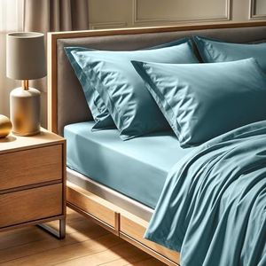 Premium Ranforce Double XL Hoeslaken (140 x 200 + 30 cm), 100% katoen, 145 draden Count, mintkleur, machinewasbaar op 30 °C, zacht en duurzaam