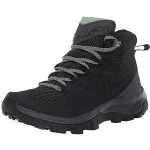 Salomon Outline Mid Gore-Tex (waterdicht) Dames Trekking- & WandelSchoen, Zwart (Black/Magnet/Green Milieu), 36 EU