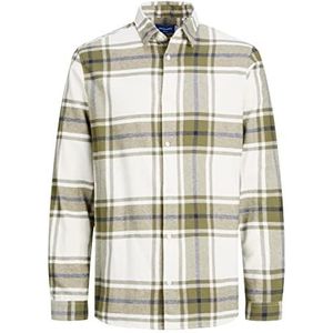 JACK & JONES Heren Jorjoshua Check Shirt Ls Shirt, Dusty Olive, M
