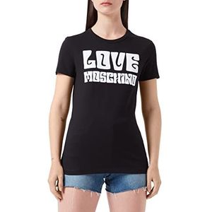 Love Moschino T-shirt voor dames, zwart, 42 NL