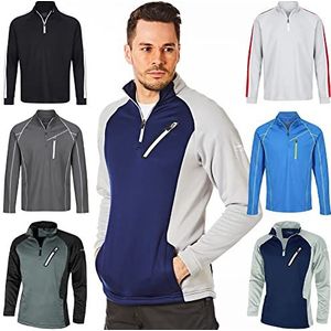 Under Par Heren Zip Neck Raglan Sleeve Jacket Mid Layer Fleece Top golfhemd (1 verpakking)