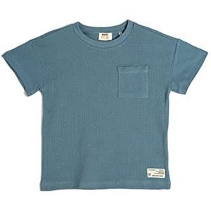 Koton Boys Basic T-shirt met korte mouwen, ronde hals, katoen, blauw (640), 5-6 Jaar