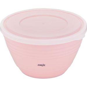 Emsa K32517 Prep&Bake Kunststof mengkom 1,7 l, met conserveerdeksel voor het opbergen in de koelkast, antislip bodem, perfecte stabiliteit bij het mengen, vaatwasmachinebestendig, roze