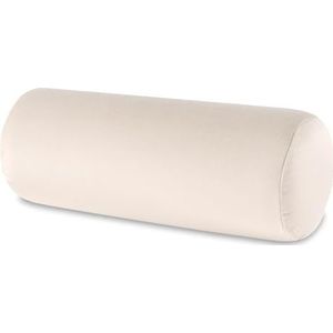 Nekrol met hoes Yoga Bolster Kniekussen Positioneringsrol 40x15 cm - Nekkkussen Kussenrol Yogabolster Kniekussen Sierkussen en klein kussen lange rol Velvet Beige