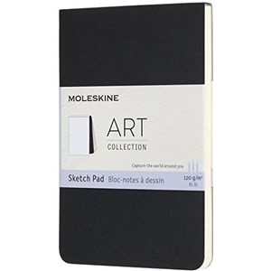 Moleskine 9 x 14 cm Pocket Size Art Sketchbook, Paper for Pencils, Charcoal, Pens, Fountain Pens and Markers Soft Cover, Colour Black, 48 Pages