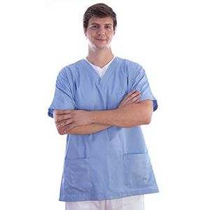 GiMA - Tuniek - Lichtblauw - Katoen/Polyester - Unisex - Voor Verpleegsters en Therapeuten