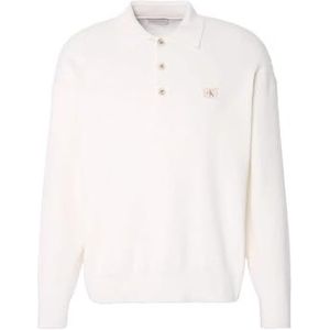Calvin Klein Jeans Heren SOFT BOX MONOGRAM HOODIE J30J327093 Pullover Hoodie, Wit (Antiek Wit), M, Wit (Antiek Wit), M