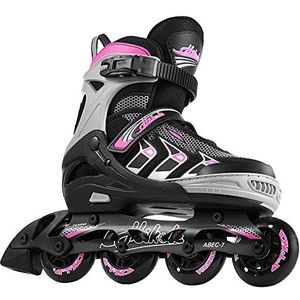 Hikole Verstelbare inline skates voor dames, buiten, voor kinderen, ademende fitness inline skates voor dames, heren en kinderen, in de maten 35-40 41-44 meisjes