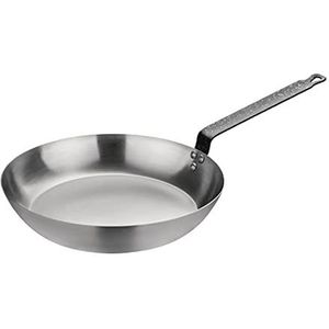 Vogue GD006 Zwart Ijzer Fry Pan 12 In - Inductie Kookgerei van Vogue: Zware Duty Staal, Kruiden Nodig