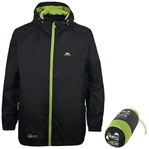 Trespass Qikpac Jacket Compact oprolbare waterdichte regenjas voor volwassenen, zwart, S