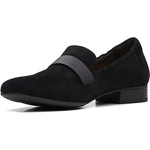 Clarks Tilmont Eve Platte instapper, zwart suède-look, 38,5 EU, fluweelachtig zwart, 38.5 EU