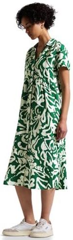 Street One - Midi-Jurk - Gedessineerd - Linnen - Met Steekzakken