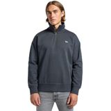 Lee Sweatshirt met halve ritssluiting, Washed Black, L