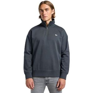 Lee Sweatshirt met halve ritssluiting, Washed Black, L