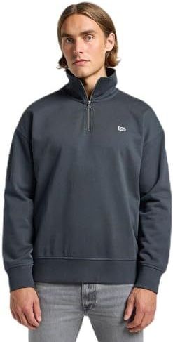 Lee Sweatshirt met halve ritssluiting, Washed Black, L