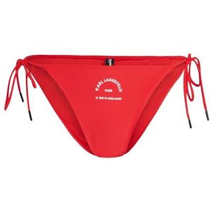 KARL LAGERFELD String Bikini Bottoms W/Logo, High Risk Red, M, rood (high risk red), M