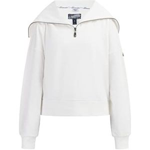 DreiMaster Oversized 37825497 Troyer-sweatshirt voor dames, wolwit, XL