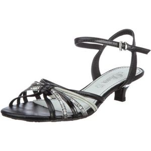 s.Oliver Casual sandalen voor dames, Black Schwarz Zwart 1, 40 EU