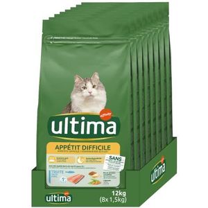 Ultima Droogvoer voor katten, eetlust, moeilijk met forel, 8 x 1,5 kg