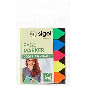 SIGEL HN613 zelfklevende pijl, 200 mini-strips in het formaat 12 x 45 mm, 5 kleuren