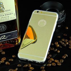 EGO luxe TPU spiegel beschermhoes case voor iPhone 5 / 5s gouden achterkant met glans spiegel beschermhoes