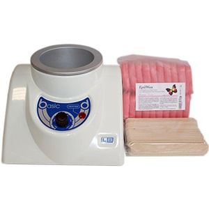 EpilWax Haarverwijderingsset met hete was, verwijderbaar, roze, parels, epilator, professionele epilator, grote container, 800 ml was, professionele epilatie, levering met 1 olie na epilatie, 1 kg verwijderbare was, roze, 100 lichaamspleetjes