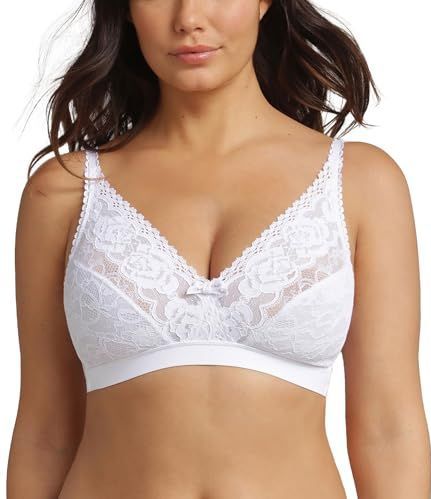 Playtex - Flower Elegance - BH zonder Beugels - Wit - Kant Materiaal