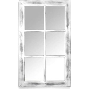CIAL LAMA Spiegel met raamkozijn, wit, gebeitst, hout/glas, 60 x 100 cm