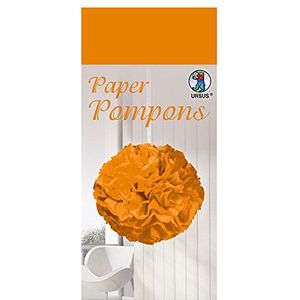 Ursus 27010041 papieren pompons oranje, van zijdepapier 20 g/m², ca. 50 x 70 cm, 10 vellen in één kleur, inclusief knutselhandleiding, ideale decoratie voor elk feest