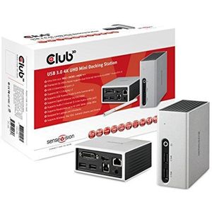 Club3D SenseVision USB 3.0 4K Mini Docking Station - Docking Station - DVI, HDMI
