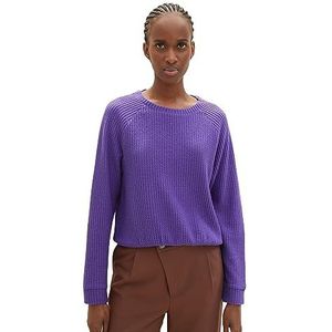 TOM TAILOR Denim T-shirt met lange mouwen voor dames, 32255 - Lilac, S