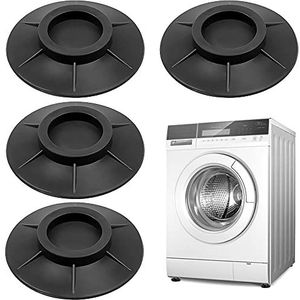 N -A YMDZ 4 stuks schokdempers wasmachine antislip rubberen voetjes ondersteuning voeten wasmachine en droger anti-vibratiemat (zwart) [energieklasse A]