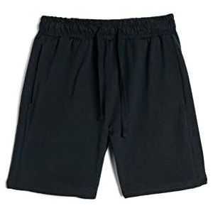 Koton Boys's Basic katoenen shorts met trekkoord, marineblauw (Na1), 7-8 Jaar