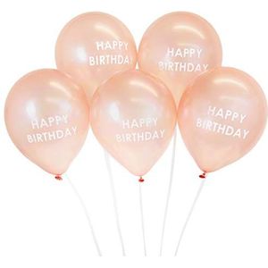 5 stuks roségouden Happy Birthday ballonnen met lint | feestversieringen voor meisjes, kinderen of volwassenen, elke leeftijd