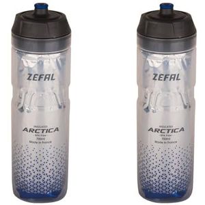 ZEFAL Arctica 75 - Set van twee bidons, 750 ml, geïsoleerde fietsfles, geurloos en waterdicht, sportfles, BPA-vrij, zilver/blauw
