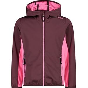 CMP - Softshelljas voor kinderen, met vaste capuchon, fluo-roze, maat 176