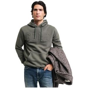 GANT Sweatshirt met reliëf, Dark Earthy Green, S