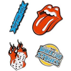 Grupo Erik Set Of 4 Pins - The Rolling Stones | Enamel Pins, Cute Pin Badges | The Rolling Stones Gifts, The Rolling Stones Merchandise, Music Gifts, Music Gifts For Men