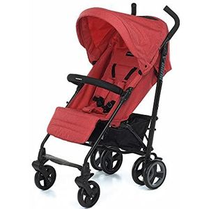 Foppapedretti Hurrà Compacte kinderwagen voor kinderen van 0 tot 15 kg (0-3 jaar), met parasol, kijkvenster voor kinderen, verstelbare rugleuning, opbergmand, aluminium frame, kersenrood