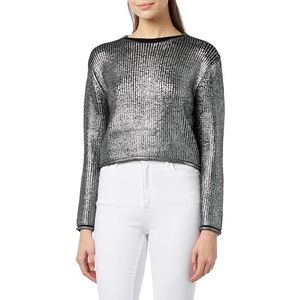 RAIDO Dames gebreide trui 23719519-RA02, zilver zwart, XS/S, zwart, zilver, XS/S