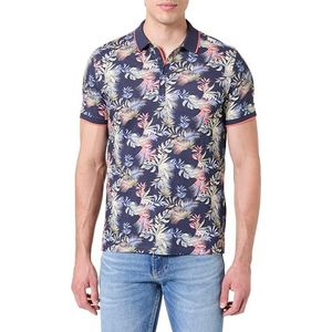 Teddy Smith Pasy 2 MC Total Navy/Floral Poloshirt voor heren, Totaal marine/bloemen, L